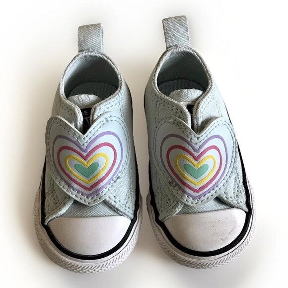 Converse Chuck Taylor All Star Heart Strap Easy-On Size 2 - Picture 1 of 6